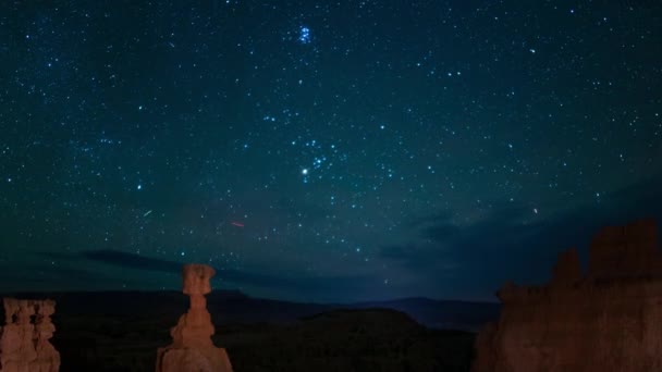 Bryce Canyon Lattea Galaxy Oltre Thors Hammer Time Lapse — Video Stock