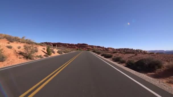 Plantilla Conducción Del Parque Nacional Arches Utah Usa Horno Ardiente — Vídeos de Stock