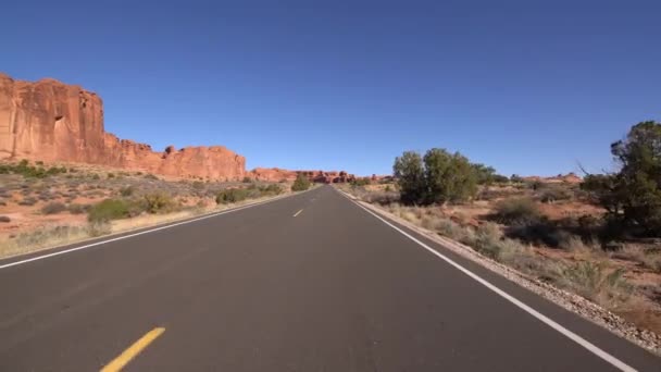 Arches National Park Driving Template Utah Usa Nagy Fal — Stock videók