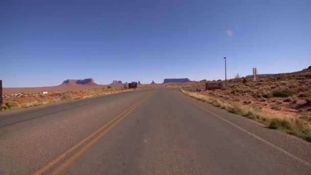 Monument Valley Driving Template Goulding Lodge Amerikai Egyesült Államok Belépés — Stock videók