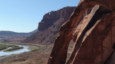 Büyük Kanyon Nehrin yukarısında Jug Handle Kemeri ve Colorado River Utah 'ın Hava Çekimi