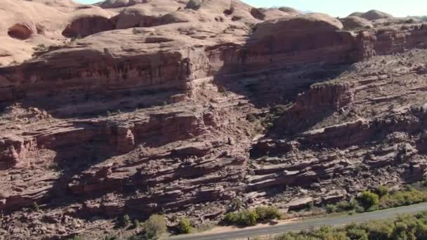 Grand Canyon Upriver Aerial Shot Colorado Ποταμός Δηλητήριο Spider Mesa — Αρχείο Βίντεο