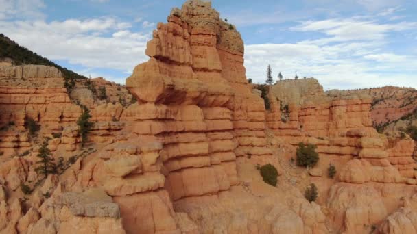 Hoodoos Rock Spires Aerial Shot Utah Usa — Stock video