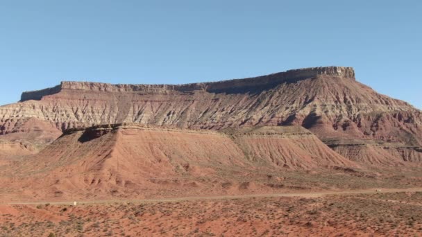 Southwest Desert Highway Mesa Aerial Shot Zion Utah — Stock Video