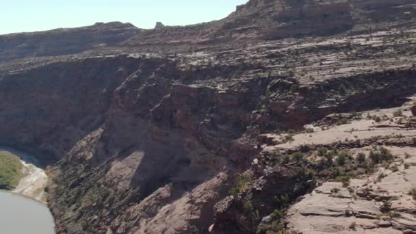 Grand Canyon Upriver Aerial Shot Colorado River Kane Springs Canyon — Stock videók