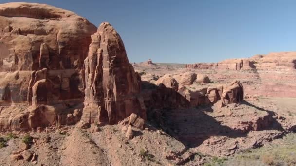 Lanzamiento Aéreo Del Gran Cañón Río Colorado Long Canyon Utah — Vídeo de stock