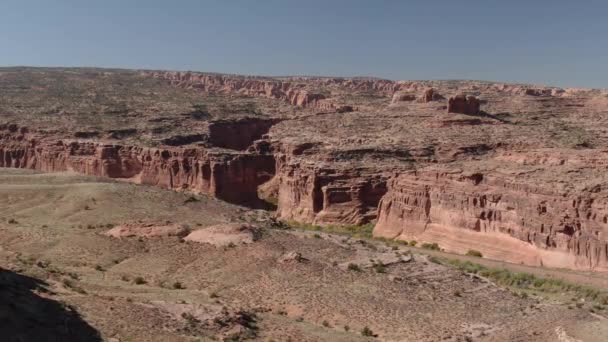 Lanzamiento Aéreo Del Gran Cañón Río Colorado Long Canyon Utah — Vídeos de Stock