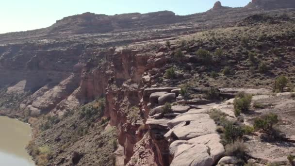 Nehrin Yukarısındaki Grand Canyon Colorado Nehri Kane Springs Kanyonu Utah — Stok video