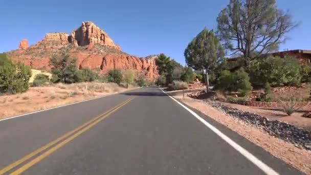 Sedona Driving Plate Chapel Van Het Heilige Kruis Arizona — Stockvideo