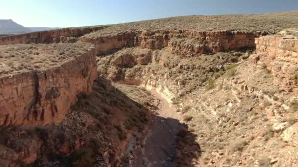 Virgin River Aerial Sköt Canyon Nära Zion National Park Utah — Stockvideo