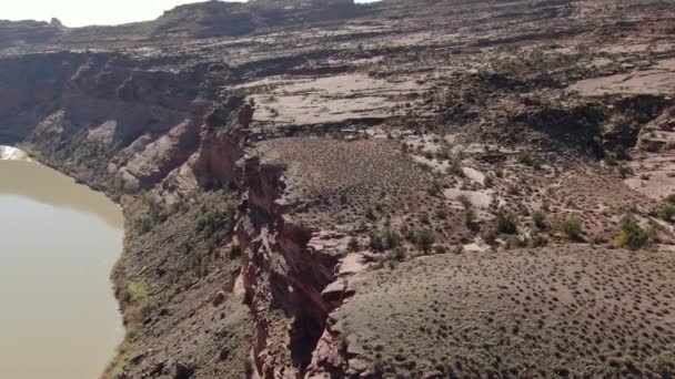 Grand Canyon Upriver Luftaufnahme Colorado River Kane Springs Canyon Utah — Stockvideo