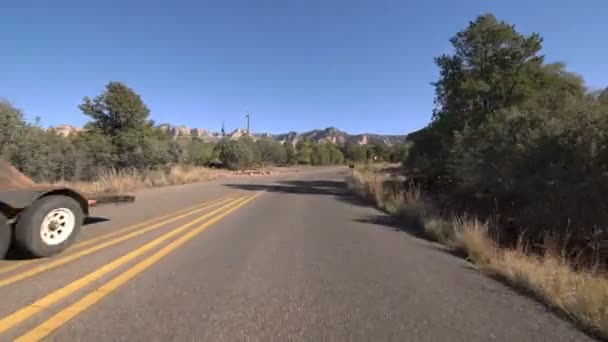 Sedona Driving Plate Mieszkalna Morgan Road Arizona — Wideo stockowe