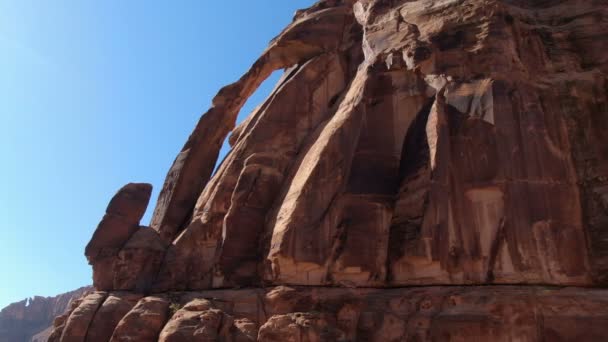 Grand Canyon Upriver Aerial Shot Jug Handle Arch Utah — Stock Video