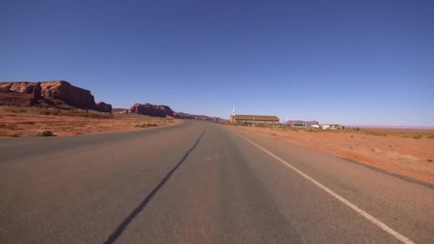 Monument Valley Driving Template Southwest Usa Church — Stock Video