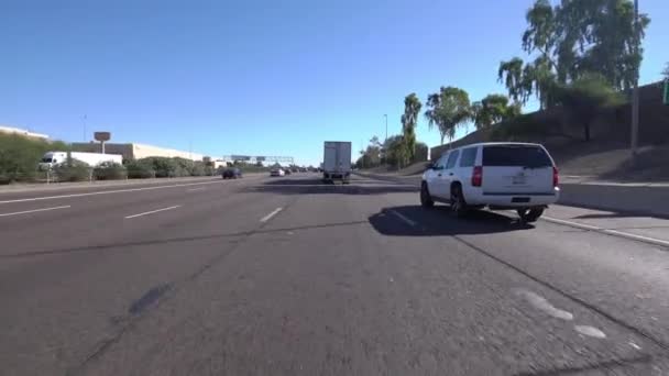 Phoenix Arizona Modelo Condução Papago Freeway Freeway — Vídeo de Stock