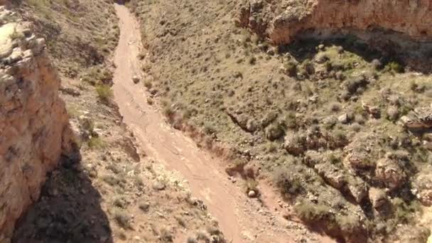 Panenský Řeka Letecké Výstřel Kaňon Poblíž Národního Parku Zion Utah — Stock video