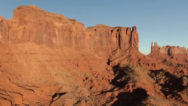 Monument Valley Brighams Tomb Aerial Shot Southwest Usa — Stock video