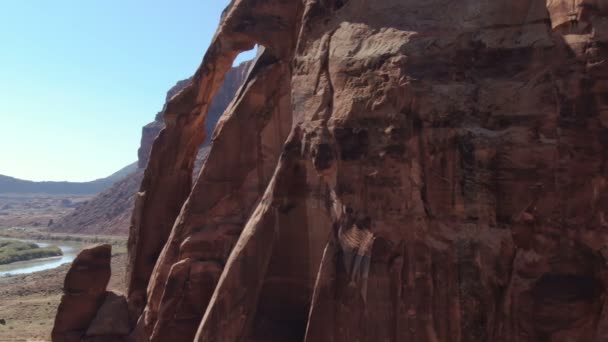 Grand Canyon Uriver Aerial Shot Jug Handle Arch Colorado River — Vídeos de Stock
