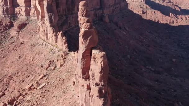 Vallei Van Goden Luchtfoto Van Desert Canyon Country Fly — Stockvideo
