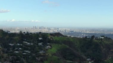 Hollywood Hills 'ten Los Angeles City Panorama Hava Görüntüsü