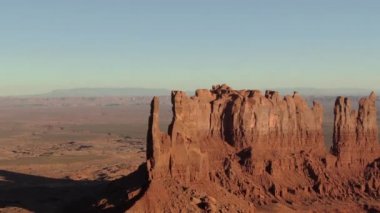 Monument Valley Posta Arabası Buttes Günbatımı Hava Çekimi Güneybatı ABD