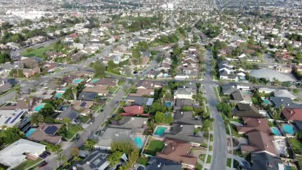 Wohnhaus Los Angeles Fliegt Über Baldwin Hills Nach South Los — Stockvideo