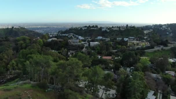 Los Angeles Hollywood Hills Aerial Založit Snímek Vpřed — Stock video