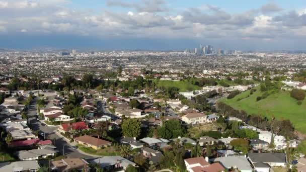 Los Angeles Seen Residential Neighbor Baldwin Hills California Usa Elevate — Stock video