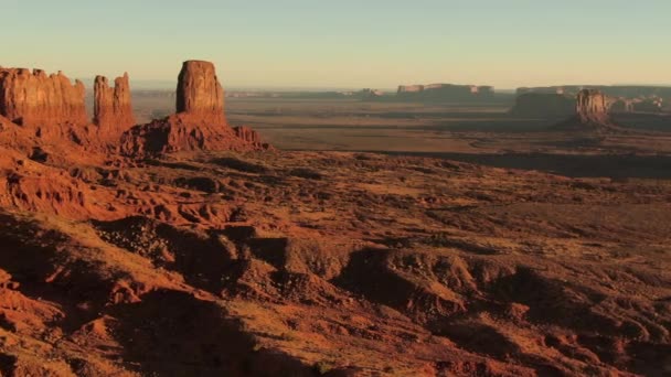 Monument Valley Panorama Antenn Skott Rotation Sydvästra Usa — Stockvideo