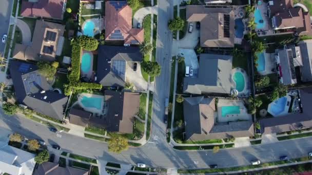 Bird Eye View California Houses Pools Los Angeles California Usa — Stock video