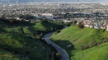 Los Angeles 'ın Havadan Çekimi ve La Brea Ave California' dan Hollywood
