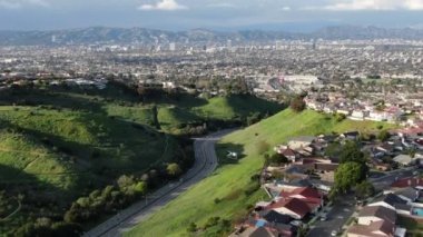 Los Angeles 'ın Havadan Kuruluşu ve Hollywood La Brea Ave California Forward' dan