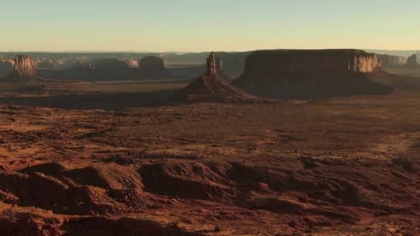 Monument Valley Panorama Aerial Shot Rotation Zuidwest Verenigde Staten — Stockvideo