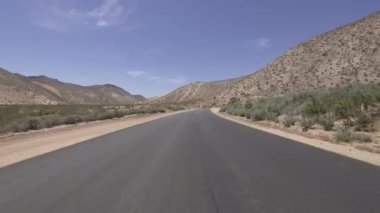 Mojave California 'nın Çöl Kanyonu Yolu' nda Sürücü Şablonu 2. Çit