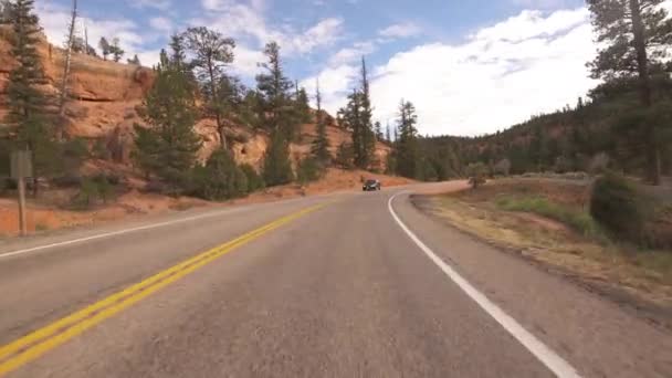 Bryce Canyon Red Canyon Fahrvorlage Utah Usa — Stockvideo