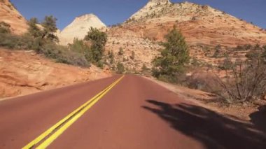 Zion Ulusal Parkı Sürücü Şablonu Mt. Carmel Otoyolu Utah 4