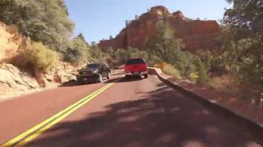 Zion Ulusal Parkı Hiperlapse Süratli Sürat Hızı Zion Dağı Carmel Yolu Utah