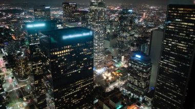 Los Angeles Şehir Merkezi Finans Bölgesi Gecesi Şehir Zaman aşımı ABD