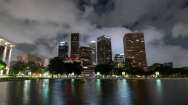 Los Angeles Şehir Merkezi Skyline Su Zamanındaki Hızı Yakınlaştırıyor