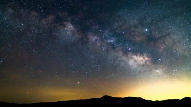 Samanyolu Galaksisi Akvaryumları Meteor Yağmuru 2019 Zaman Hızı Güneydoğu Gökyüzü Dağ Tepeleri Üzerinde