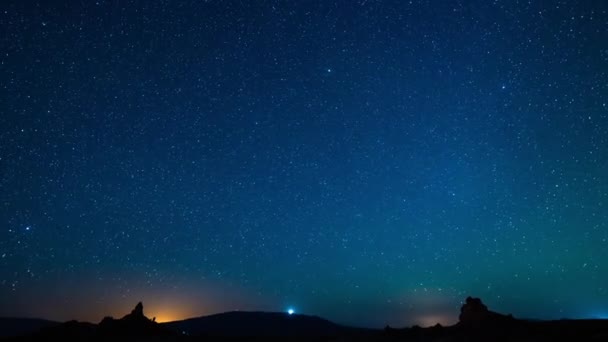 Milky Way Rise East Sky Aquarids Meteor Shower 2019 Trona — стокове відео