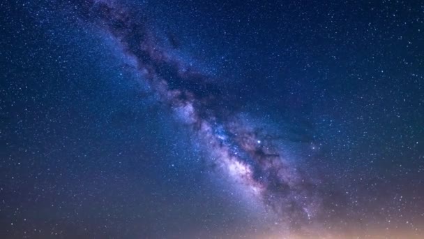 Vintergatan Galaxy Spring South Sky 14Mm Soluppgång Time Lapse — Stockvideo