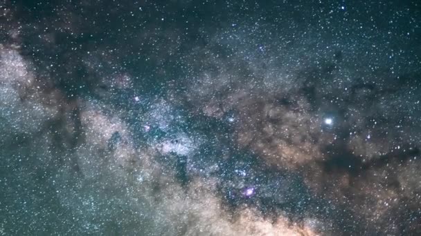 Milky Way Galaxy Spring Southeast Sky 50Mm Time Lapse Galaxy — Stock Video