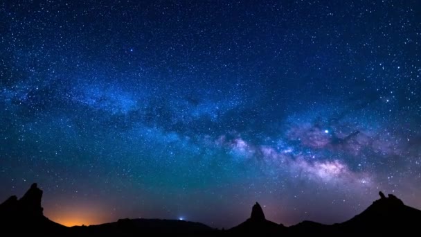 银河系东南部天空14毫米水族馆2019年流星雨加利福尼亚莫哈韦沙漠 — 图库视频影像