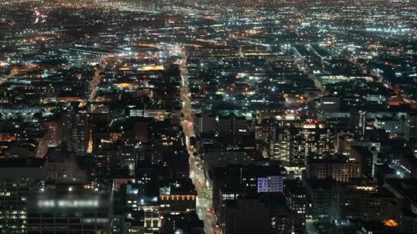 Los Angeles Downtown Fashion District Night Cityscape Time Lapse California — Vídeo de stock