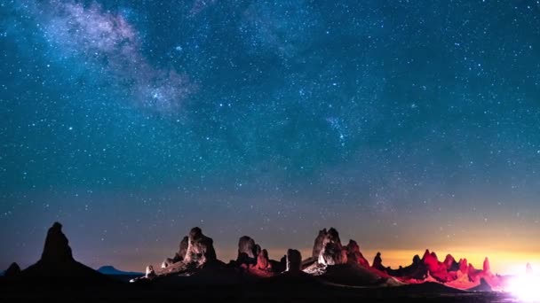 Млечный Путь Галактика Юго Восточное Небо Метеоритный Дождь 2019 Trona — стоковое видео