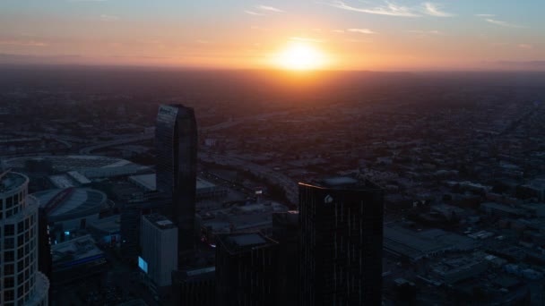 Los Angeles Downtown Pacific Coast Sunset Time Lapse California Usa — Stock Video