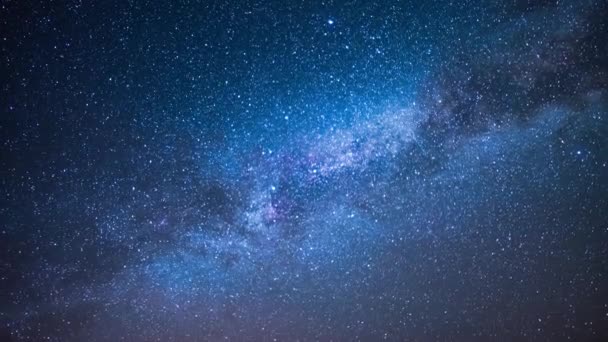 Vintergatan Galaxy Vattuman Meteor Dusch 2019 Tid Förflutit Nordöstra Himlen — Stockvideo
