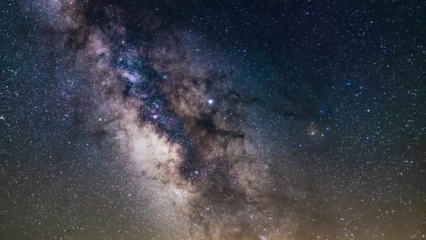 Vintergatan Galaxy South Sky 35Mm Vattuman Meteor Dusch 2019 Natt — Stockvideo