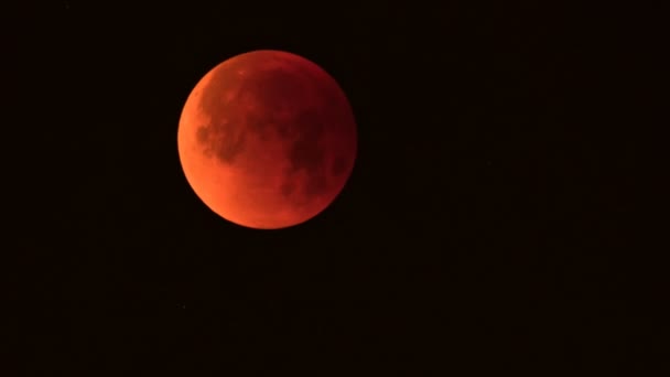 Total Lunar Eclipse 2018 Super Blue Blood Moon Time Lapse — Stock Video